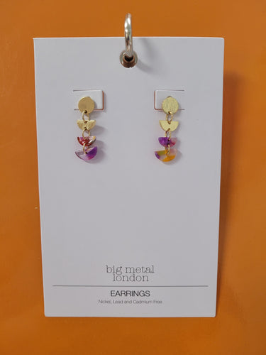 Erica Geometric Metal and Resin Dangle Earrings