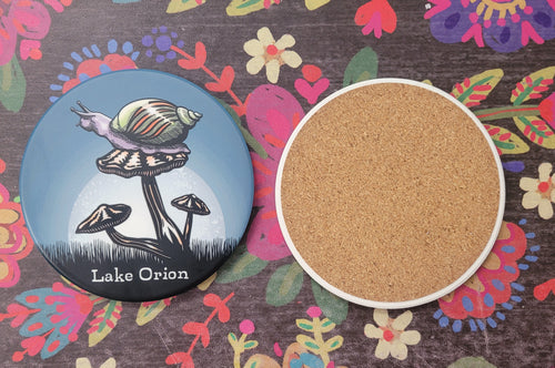Lake Orion Snail Ceramic Coaster