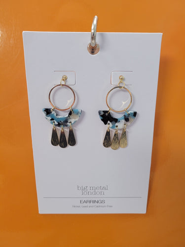 Erica Statement Geo Metal and Resin Dangle Earrings