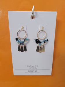 Erica Statement Geo Metal and Resin Dangle Earrings