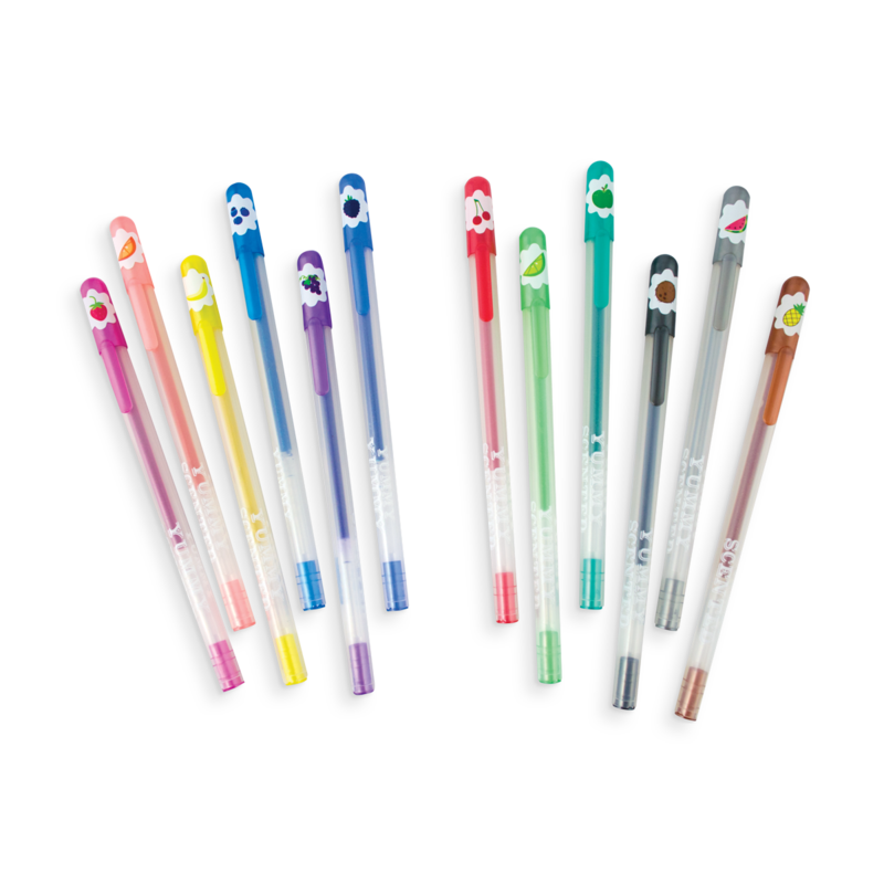 Yummy Yummy Set of 12 Scented Glitter Gel Pens – Green Hippo Gifts
