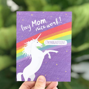 Mom Magnificent Unicorn Greeting Card