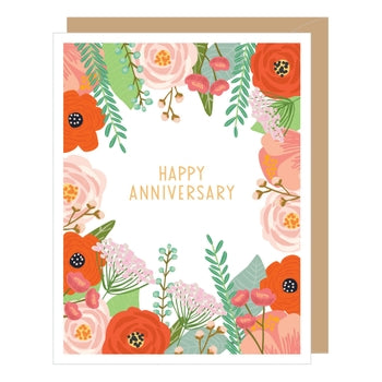 Floral Happy Anniversary Greeting Card (Apartment)