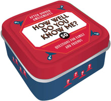 After Dinner Amusements: How Well Do You Know Me? Game