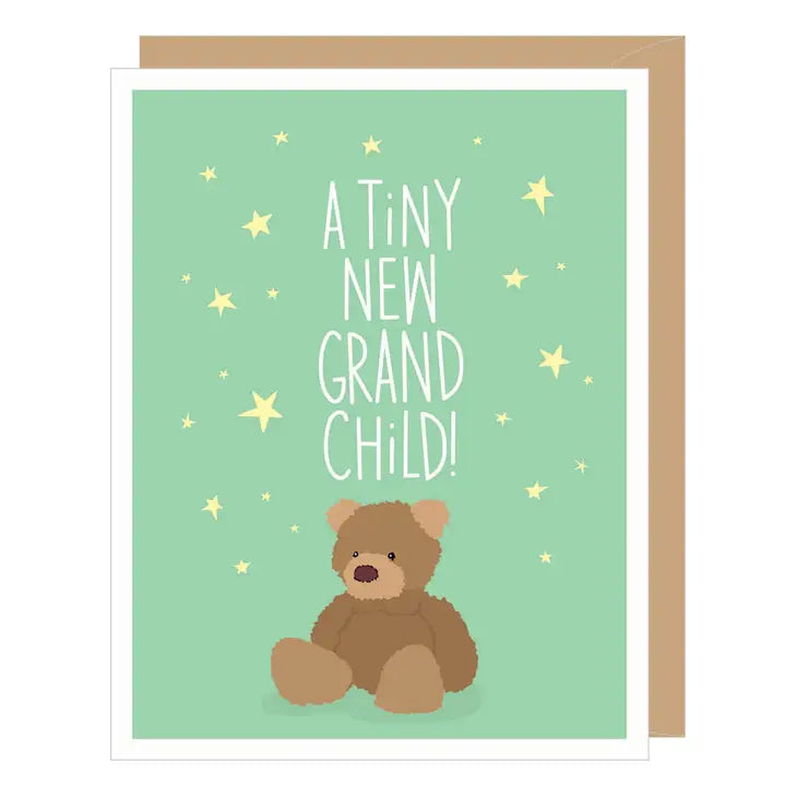 Teddy Bear New Grandparent Congratulations Greeting Card (Apartment)