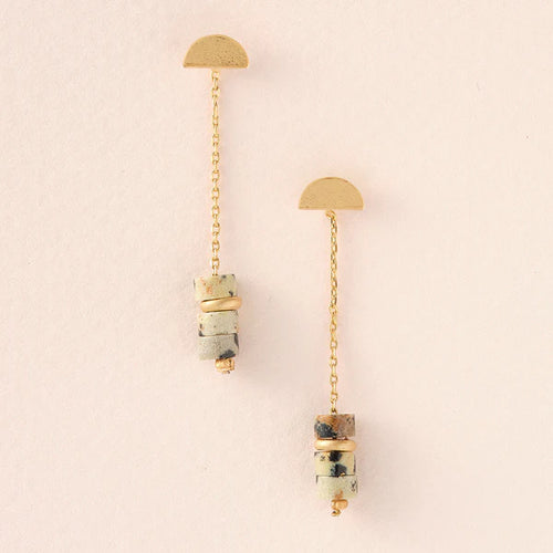 Dalmatian Jasper Stone of Joy Meteor Earrings