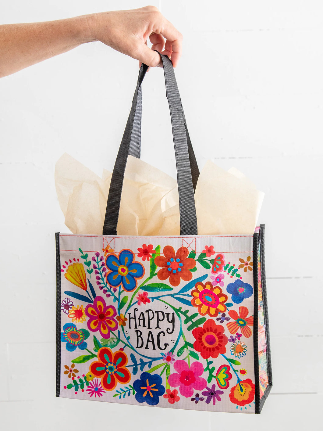 Large Happy Bag Cream Floral