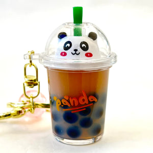 Panda Boba Tea Float Drink Keyring