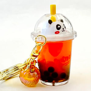 Panda Boba Tea Float Drink Keyring
