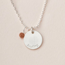 Silver and Tourmaline Stone Intention Charm Necklace