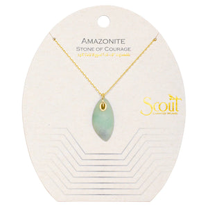 Amazonite and Gold Stone of Courage Organic Stone Necklace