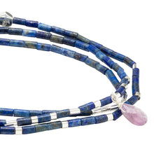 Lapis, Amethyst, and Silver Teardrop Stone Wrap Stone of Clarity