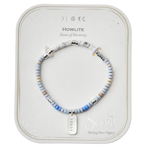 Howlite and Silver Stone Intention Charm Bracelet