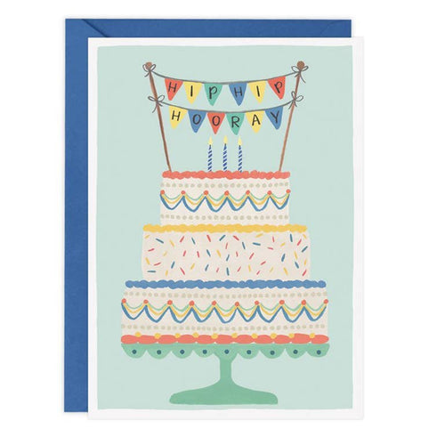 Hip Hip Hooray Cake Birthday Greeting Card