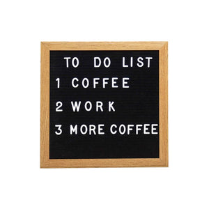 Natural Wood Black Felt Letterboard Set