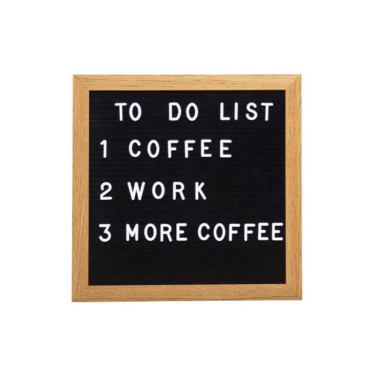 Natural Wood Black Felt Letterboard Set