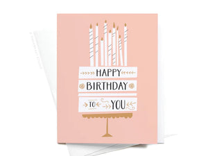 Happy Birthday to You Cake + Candles Greeting Card (onderkast)