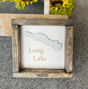 Long Lake 3D Wood Art Sign