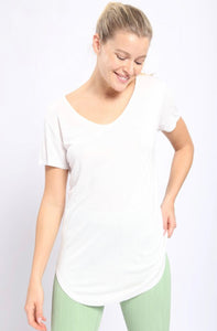 White Essential Wave Side Top