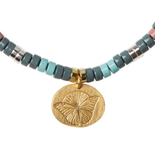 African Turquoise and Gold Stone Intention Charm Bracelet