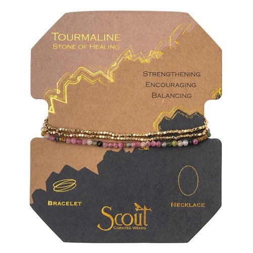 Tourmaline and Gold Stone of Healing Bracelet/Necklace