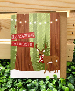 Season's Greetings from Lake Orion Greeting Card (Modern)