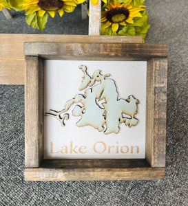 Lake Orion 3D Wood Art Sign
