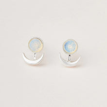 Stone Moon Phase Earring in Opalite and Silver