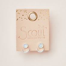 Stone Moon Phase Earring in Opalite and Silver