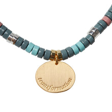 African Turquoise and Gold Stone Intention Charm Bracelet