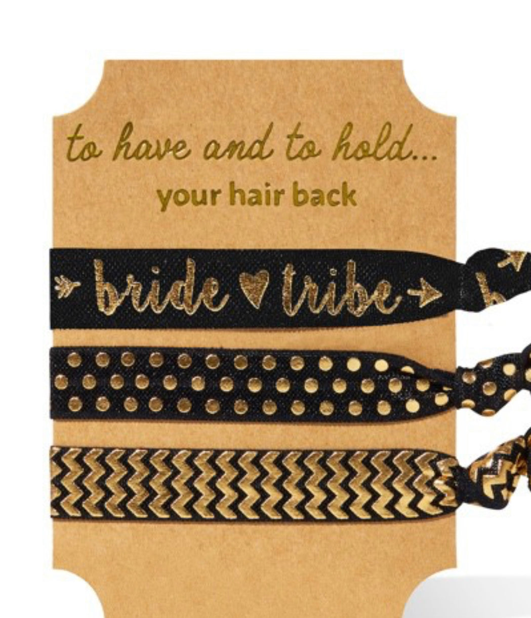 Black Bride Wedding Hair Ties