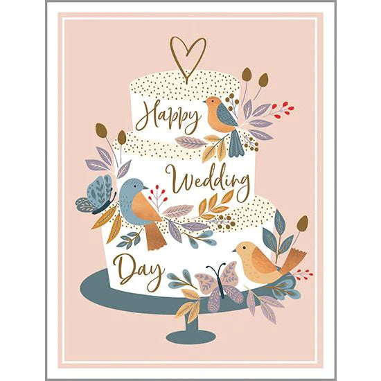 Cake and Birds Wedding Card (Gina B Designs)