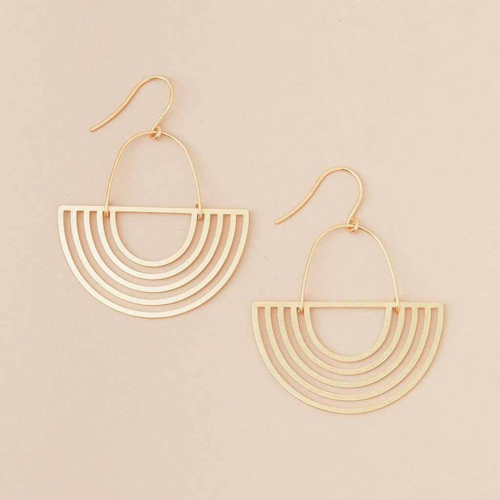 Gold Solar Ray Earrings
