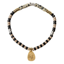 Dalmatian Jasper and Gold Stone Intention Charm Bracelet