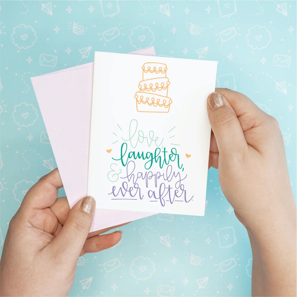 Love Laughter and Happily Ever After Cake Greeting Card (Colette)