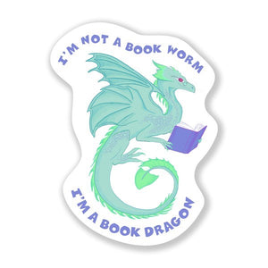 Book Dragon - 3" Premium Sticker