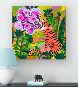 Tigers Roar 10 by 10 Canvas Wall Art
